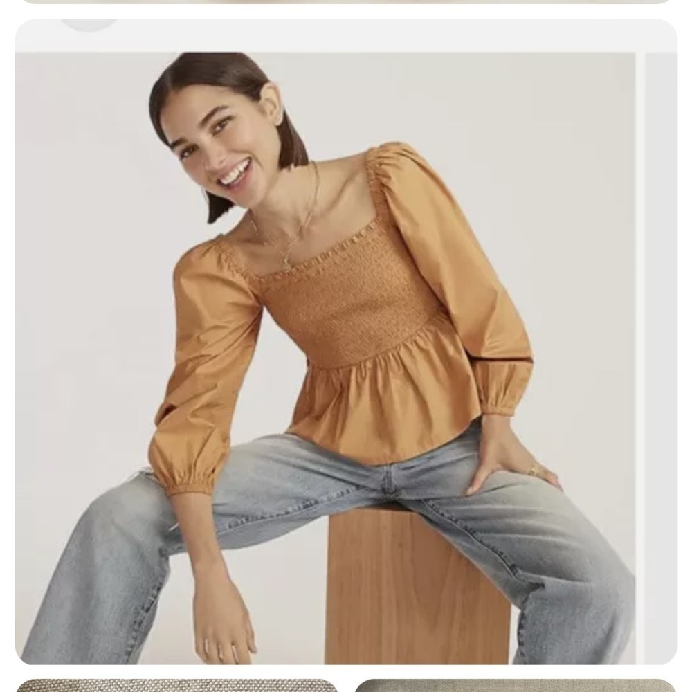 #131- J.CREW-Smocked crop